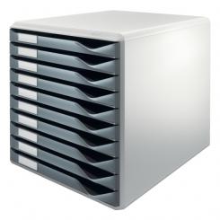 LEITZ Buc para formularios 10 cajones LEITZ, gris oscuro/gris