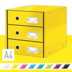 LEITZ Bucs de 3 cajones Click & Store (290x283x360mm), amarillo