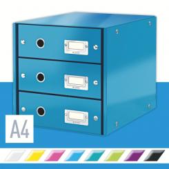 LEITZ Bucs de 3 cajones Click & Store (290x283x360mm), azul