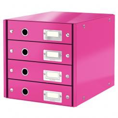 LEITZ Bucs de 4 cajones Click & Store (290x283x360mm), fucsia