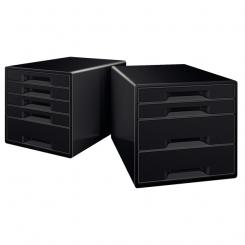 Bucs de cajones LEITZ DUAL Desk Cube 4 cajones (2 grandes y 2 pequeños), negro/antracita