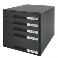 Bucs de cajones LEITZ Plus. 5 cajones (4 pequeños y 1 grande), negro