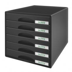 Bucs de cajones LEITZ Plus. 6 cajones (pequeños), negro