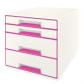 bucs-de-cajones-wow-desk-cube-4-cajones-2-grandes-y-2-pequenos-fucsia-blanco