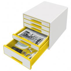 Bucs de cajones WOW Desk Cube 5 cajones (1 grande y 4 pequeños), amarillo/blanco