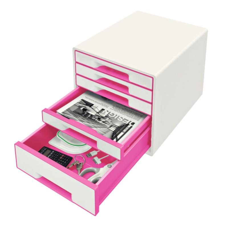 bucs-de-cajones-wow-desk-cube-5-cajones-1-grande-y-4-pequenos-fucsia-blanco