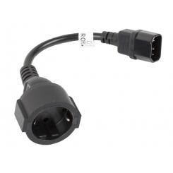CA-C14E-10CC-0018-BK cable de transmisión Negro 0,18 m C14 acoplador