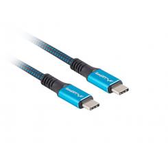 Lanberg CA-CMCM-45CU-0012-BK cable USB 0,12 m USB4 Gen 2x2 USB C Negro, Azul