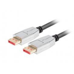 Lanberg CA-DPDP-20CU-0010-BK cable DisplayPort 1 m Negro, Plata