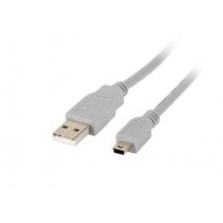 Lanberg CA-USBK-10CC-0018-S cable USB 1,8 m USB 2.0 Mini-USB A USB A Gris
