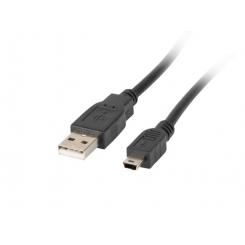 Lanberg CA-USBK-11CC-0018-BK cable USB 1,8 m USB 2.0 Mini-USB A USB A Negro