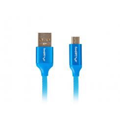 Lanberg CA-USBM-20CU-0018-BL cable USB 1,8 m USB 2.0 Micro-USB A USB A Azul