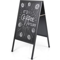 Caballete doble cara Negro Bi-Office 90x60 para tiza