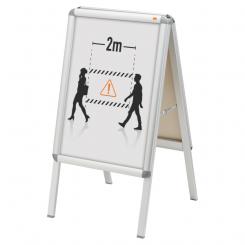 NOBO Caballete publicitario con marco a presión A-Board Premium Plus A2