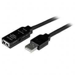 StarTech.com Cable 10m Extensión Alargador USB 2.0 Activo Amplificado - Macho a Hembra USB A - Negro