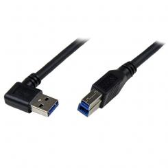 StarTech.com Cable 1m USB 3.0 Super Speed USB B Macho a USB A Macho Acodado en Ángulo a la Derecha - Negro