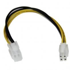 StarTech.com Cable 20cm Extensión Alargador Alimentación Corriente Placa Base ATX12V 4 Pines P4 - Macho a Hembra