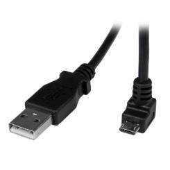 StarTech.com Cable Adaptador 2m USB A Macho a Micro USB B Macho Acodado en Ángulo hacia Abajo para Teléfono Móvil