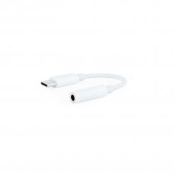 Nanocable Cable Adaptador Audio USB-C/M a Jack 3.5/H, 11 cm, Blanco