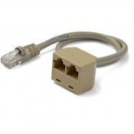 StarTech.com Cable Adaptador Divisor Splitter RJ45 2 a 1 - Hembra a Macho - Divisor Splitter para Cable de Red Ethernet RJ45