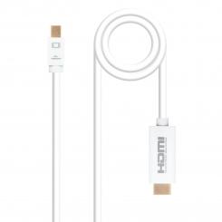 NANOCABLE Cable conversor Mini DP a HDMI, Mini DP/M - HDMI/M, Blanco, 5.0 M