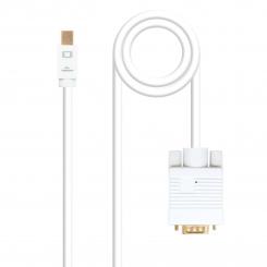 NANOCABLE Cable conversor Mini DP a VGA, Mini DP/M - VGA/M, Blanco, 2.0 M