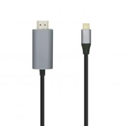 AISENS Cable conversor USB-C a HDMI 4K@60HZ, USB-C/M-HDMI/M, Negro, 0.8m