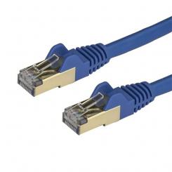 StarTech.com Cable de 0,5m de Red Ethernet RJ45 Cat6a Blindado STP - Cable sin Enganche Snagless - Azul