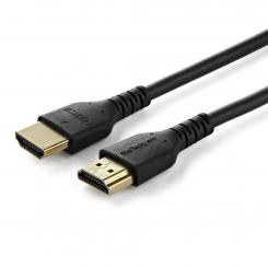 StarTech.com Cable de 1m HDMI 2.0 Certificado Premium de alta velocidad con Ethernet - Durable - UHD 4K 60Hz - con Fibra de Aramida - HDMI 2.0 - TPE - para Monitores, TV y Pantallas