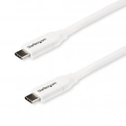 StarTech.com Cable de 2m USB-C a USB-C con capacidad para Entrega de Alimentación de 5A - USB TipoC - Cable de Carga USBC - Blanco