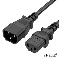 cRadia Cable de alimentación 2m SFO IEC C14 Macho / C13 Hembra - CR 5043