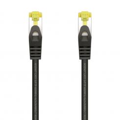 AISENS Cable De Red Latiguillo RJ45 LSZH Cat.7 600 MHz S/FTP PIMF AWG26, Negro, 0.5 m