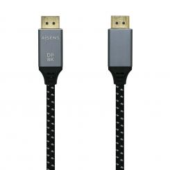 AISENS Cable Displayport V1.4 8k@60hz, DP/M-DP/M, Gris/Negro, 1.5m