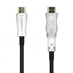 AISENS Cable HDMI V2.0 AOC Desmontable Premium Alta Velocidad / HEC 4k@60Hz 4:4:4 18Gbps, A/M-D/A/M, Negro, 15m