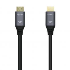 AISENS Cable HDMI V2.1 Ultra Alta Velocidad / HEC 8k@60Hz 48Gbps, A/M-A/M, Gris/Negro, 1.5m