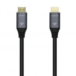 AISENS Cable HDMI V2.1 Ultra Alta Velocidad / HEC 8k@60Hz 48Gbps, A/M-A/M, Gris/Negro, 3.0m