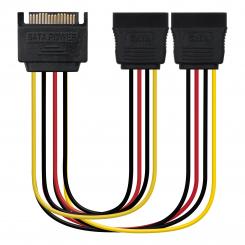NANOCABLE Cable SATA Alimentacion SATA/M / 2xSATA/H, 20 cm