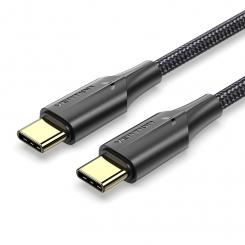 Cable USB 2.0 Tipo-C 3A  USB Tipo-C Macho  1m/ Negro