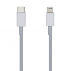 AISENS Cable USB 2.0 USB-? A Lightning PD 2A, Lightning/M-USB-?/M, Blanco, 2.0m