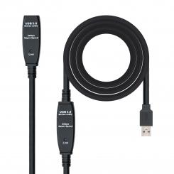 NANOCABLE Cable USB 3.0 prolongador con amplificador, tipo A/M-A/H, 10m