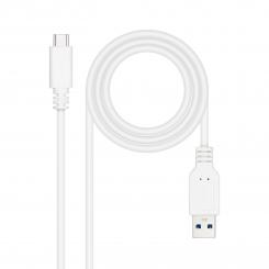 Nanocable Cable USB 3.1, Gen2 10 Gbps 3A, tipo USB-C/M-A/M, Blanco, 1.5 m