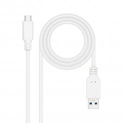 Nanocable Cable USB 3.1, Gen2 10 Gbps 3A, tipo USB-C/M-A/M, Blanco, 2 m