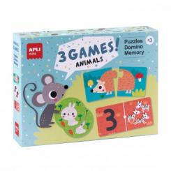 Caja 3 puzzles APLI Games Animals