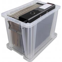 Caja almacenaje 18,8 litros apilable A4  250x395x290 mm cristal transparente