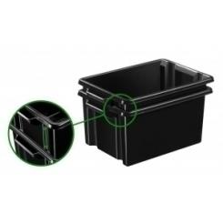 Caja Almacenamiento Sostenible Cep Hw048R 48,5 Litros Apilable Sin Tapa Con 2 Asas (Medidas Interiores: 480X330X280 Mm) Negro
