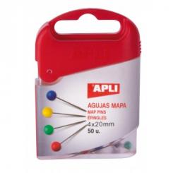 Caja APLI Agujas Mapa Surtidas 4X20mm. 50U.