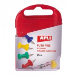 Caja APLI Agujas Push Pins Surtido Autose.25U.