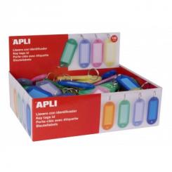 Caja APLI Llavero Color Translucido Surtido 100U