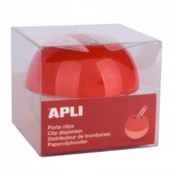 Caja APLI Porta Clips Rojo+Clips
