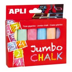 Caja APLI Tiza Jumbo Col.Surtidos Redonda 6U